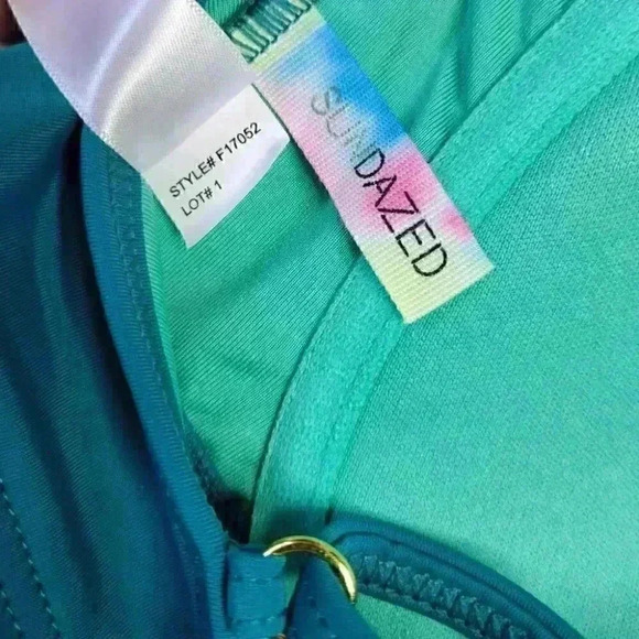 Sundazed Swim Top 36B Womens Green Brooke Ruffle Tie Back Bikini - Picture 7 of 9